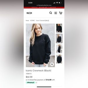 Brand new never worn black NASH sweatshirt